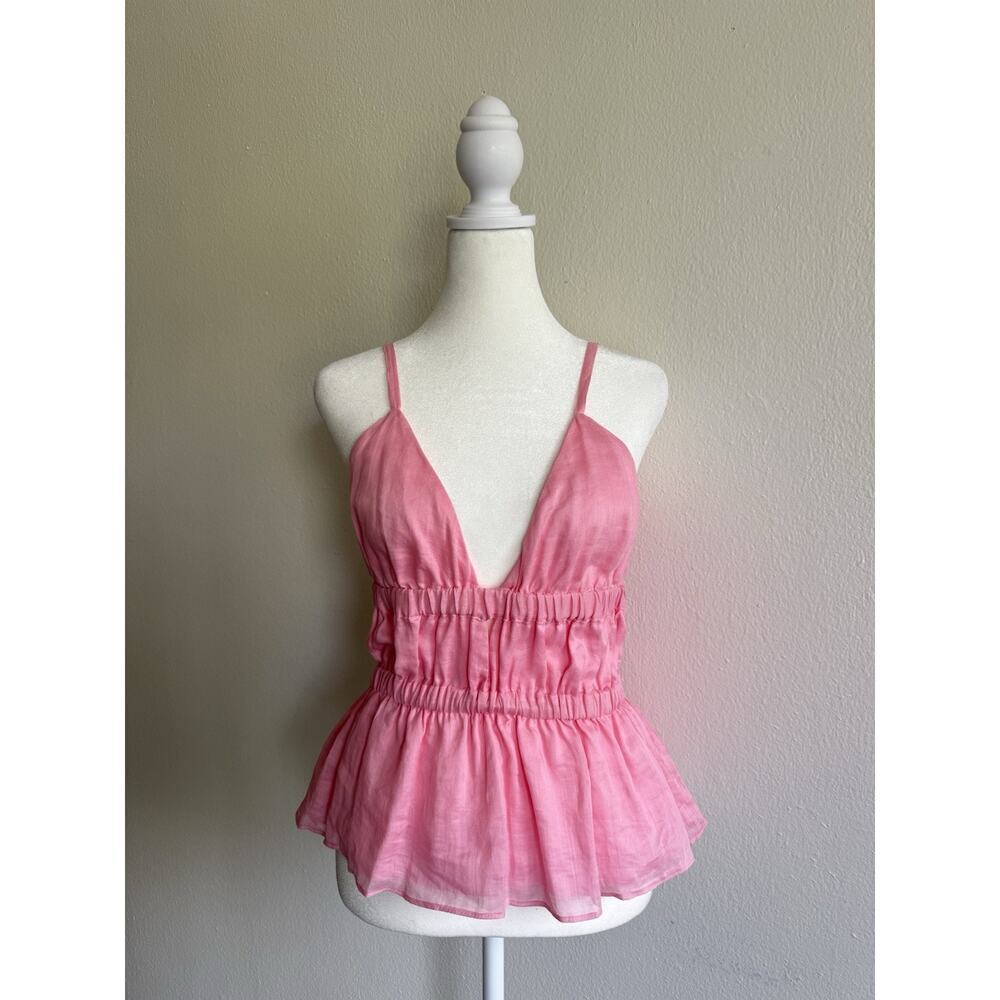 A Loves A New Pink‎ Tank Top Rayon Evening Cocktail Pretty Pink Baby Doll Size S